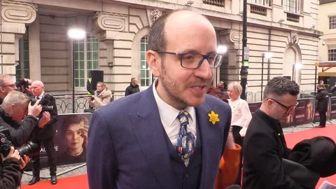 Red carpet interview with Jack Thorne from 'Radioactive' premiere, 2020 London Stock Footage 128812771
