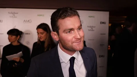 Red carpet interview with Mark Stanle at UK premiere of 'Sulphur &amp; White', 2020 Stock Footage 128813105