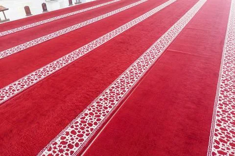 Red carpet in the mosque Stock Photos