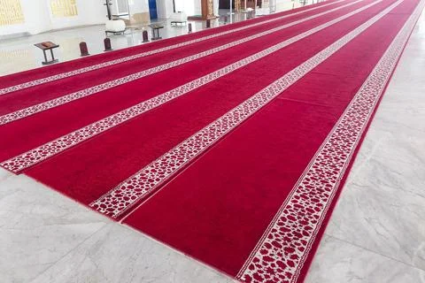 Red carpet in the mosque Stock Photos