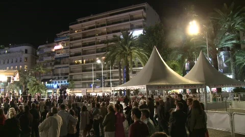 Red carpet night pan Stock Footage 363901