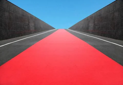 Red carpet path Stock Photos