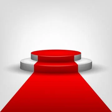 Red Carpet to Podium Stage, Vector Illustration Stock Illustration