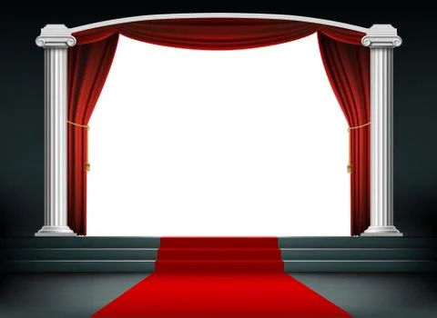 Red carpet on the podium with steps 스톡 일러스트