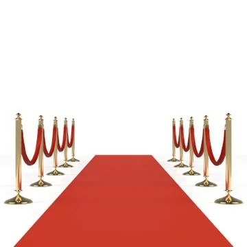 Red carpet with red ropes Stock Illustration