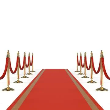 Red carpet with red ropes Stock Illustration