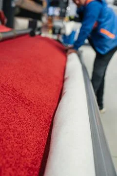 Red Carpet Roll Unrolling Stock Photos