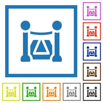 Red carpet solid flat framed icons Illustrazione stock