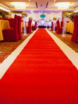 Red carpet to the stage Stock Photos