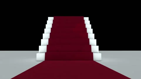 Red Carpet Up Stairs Stock Footage 57751794