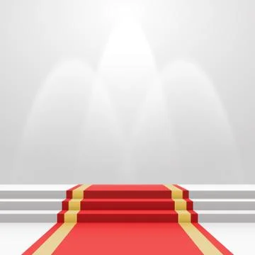 Red carpet on stairs Stock Illustration