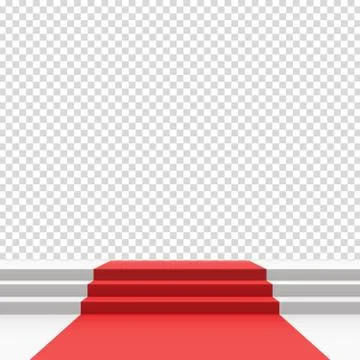 Red carpet on stairs Stock Illustration