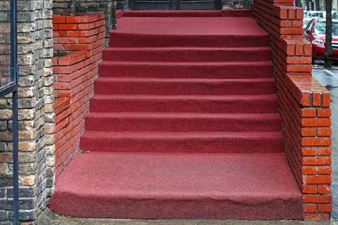 Red carpet stairs Stock Photos
