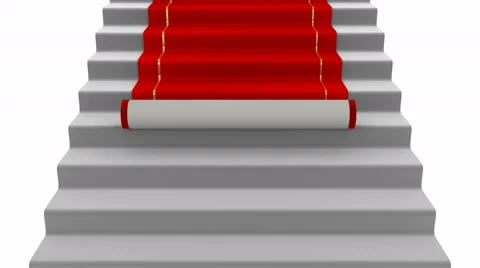 Red Carpet, stairs, White background Stock Footage 47185333