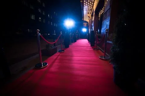 Red Carpet -  is traditionally used to mark the route Stock Photos