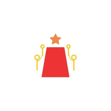 Red carpet vector logo design template Illustrazione stock