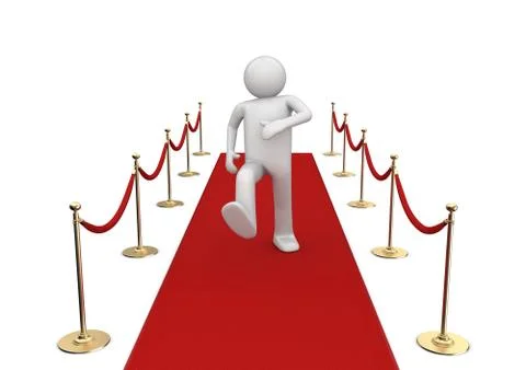 Red carpet walker (3d isolated characters on white background series) Stock Illustration