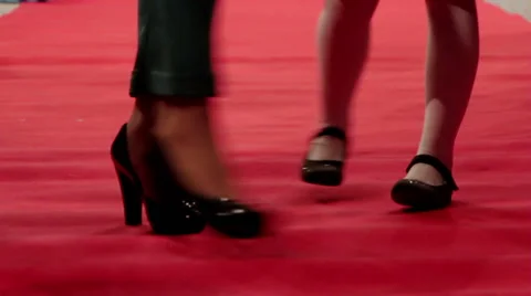 Red carpet walking legs Stock Footage 47261525