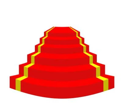 Red carpet on a white background. Stairs for VIP. Vector illustration Stock Illustration