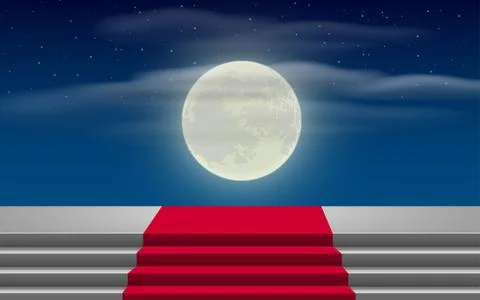 Red carpet on the white stage Stock Illustration