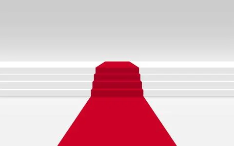Red carpet on the white stage Stock Illustration