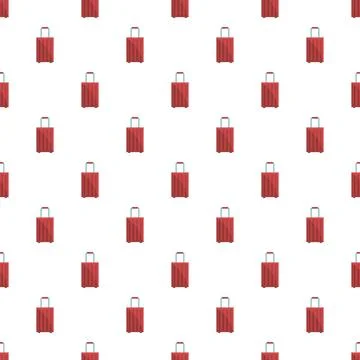 Red carry on suitcases pattern repeating travel concept Illustration