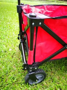 A red Cart for using in camping ltravel Stock Photos