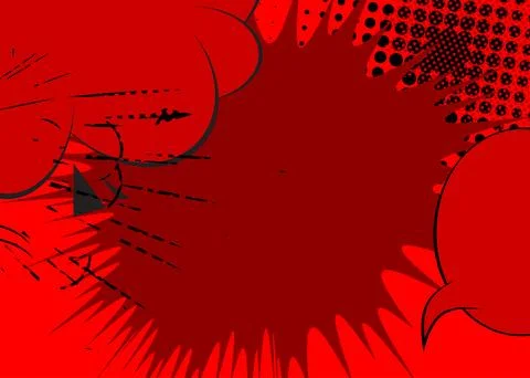 Red Cartoon Background, comic book abstract backdrop. Retro vector comics p.. 库存插图