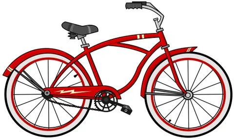 Red cartoon bicycle Stock Illustration