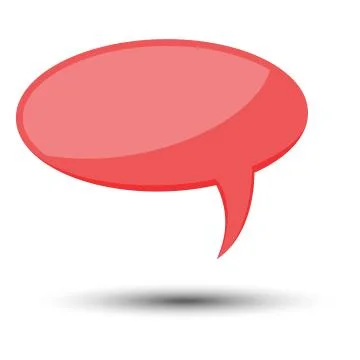 Red cartoon comic balloon speech bubble without phrases and with shadow Stock Illustration