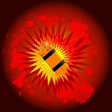 Red Cartoon Dynamite Explosion Stock Illustration