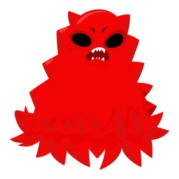 Red cartoon monster vector. Simple cartoon mythological animal. Stock Illustration