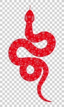 Red cartoon snake pattern in paper cut style 스톡 일러스트