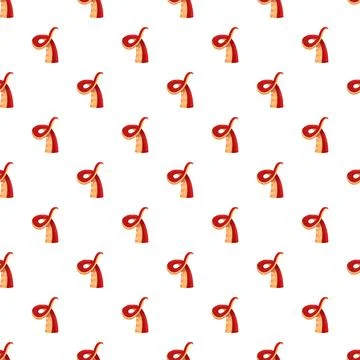 Red cartoon squid tentacles repeating seamless pattern イラスト素材