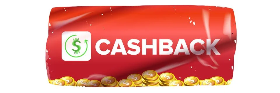 Red cash back vector icon and sticker isolated on white. Cashback sticker, tag Stock Illustration