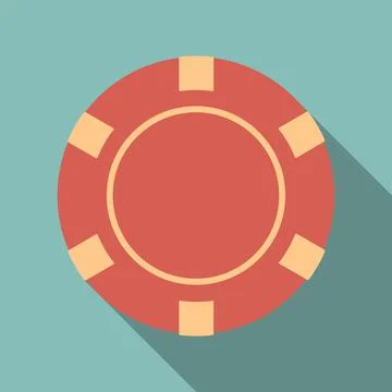 Red casino chip icon. Vector illustration Illustrazione stock