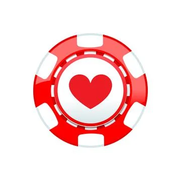 Red casino chip isolated on white background Stock Illustration