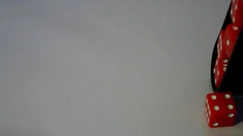 Red casino dice dropping down. Stock Footage 9838009