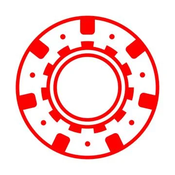 Red casino poker chip Stock Illustration