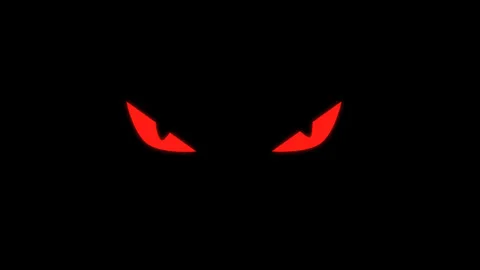 Red cat eyes blinking in the dark. 4K horror animation background Stock Footage 314961653