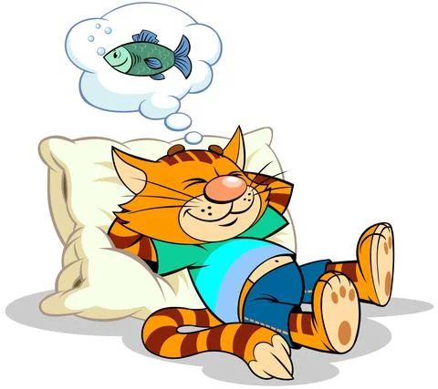 Red cat having a rest Stock Illustration