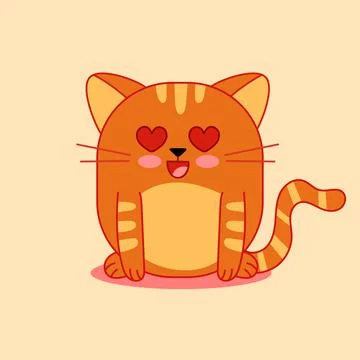 Red cat in love Illustrazione stock