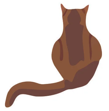 Red cat silhouette. Stock Illustration