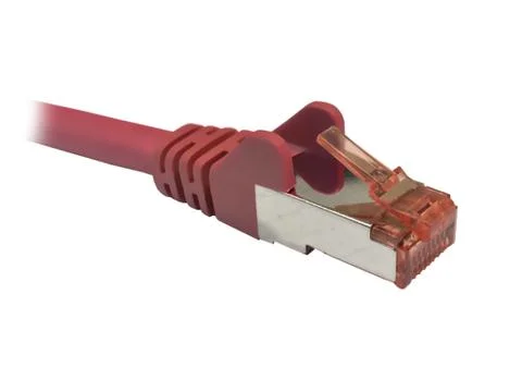 Red CAT6A Ethernet Patch Lead Stock Photos