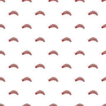 Red caterpillar larvae cartoon pattern repeating design Stock Illustration