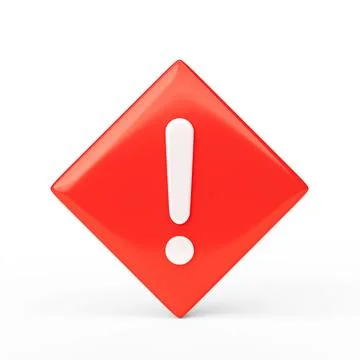Red caution safety urgent 3d icon attention isolated on white background of.. Stock Illustration