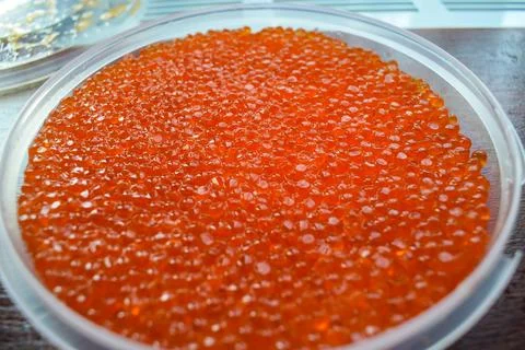 Red Caviar Background Texture Full Frame Stock Photos