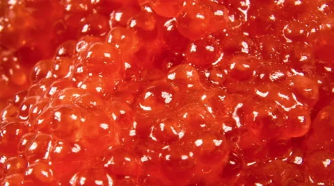 Red caviar close up background rotation, able to loop Stock-Footage 47094585