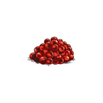 Red caviar heap vector hand drawn, sea food healthy natural delicacy produc.. Stock Illustration