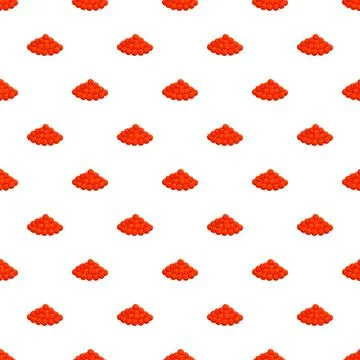 Red caviar heaps pattern seamless background illustration Stock Illustration